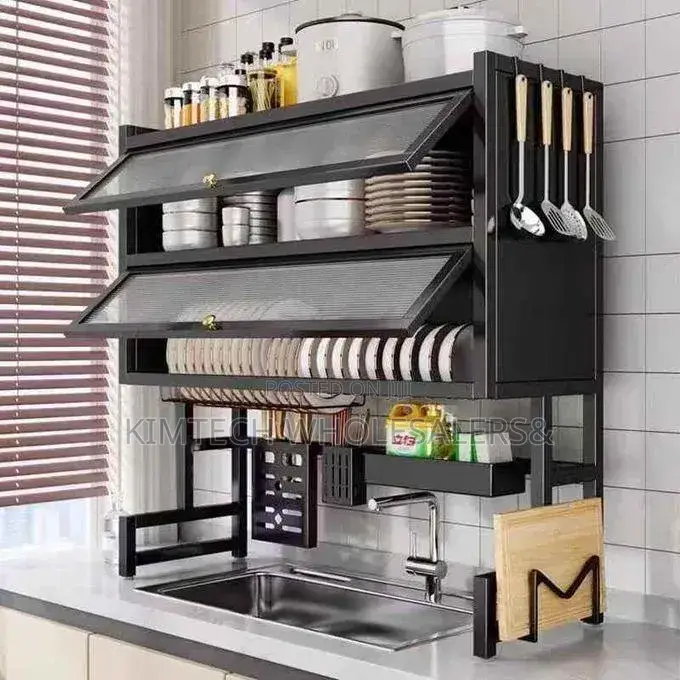 Double Over the Sink Rack With Glass Acrylic Cover