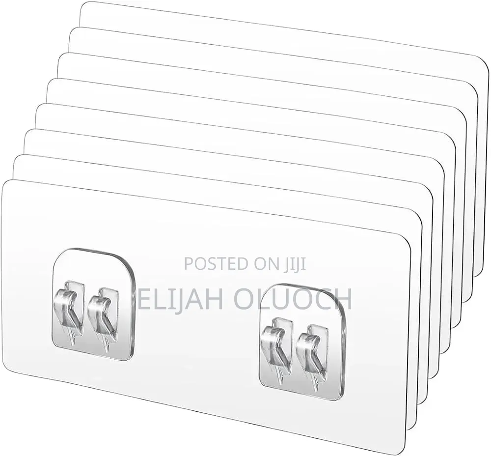 Single Clear Self Adhesive Hooks / Shelf Stickers