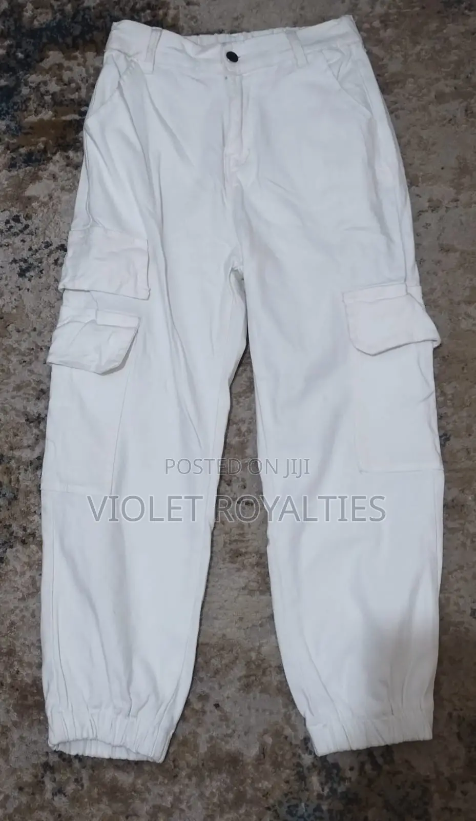 White Cargo Jogger Jeans