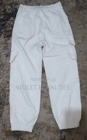 White Cargo Jogger Jeans