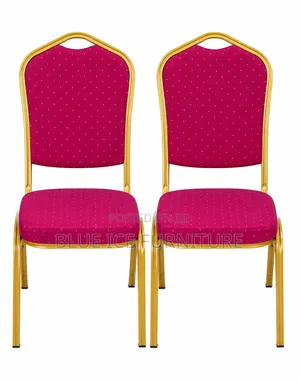 Gold Banquet Chair With Maroon Fabric