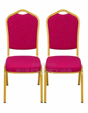 Gold Banquet Chair With Maroon Fabric