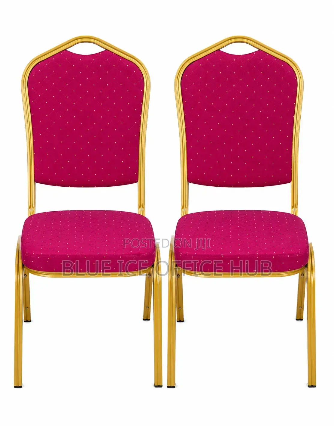 Gold Banquet Chair With Maroon Fabric