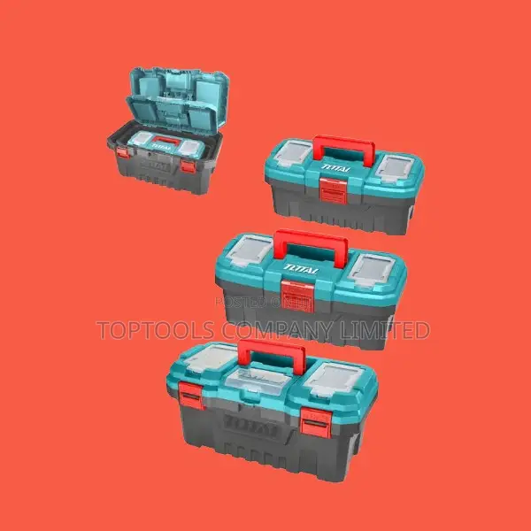 Total Pp Plastic Buckle Tool Box 3pc Set
