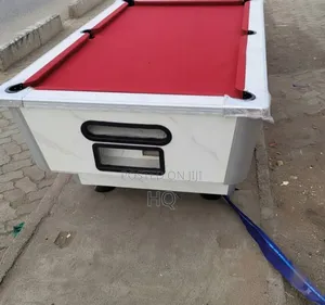 White Red Cloth Pool Table Set Marble Slate With Chunky