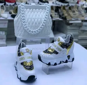 Shoes and Handbag Pair All White Dior Designs