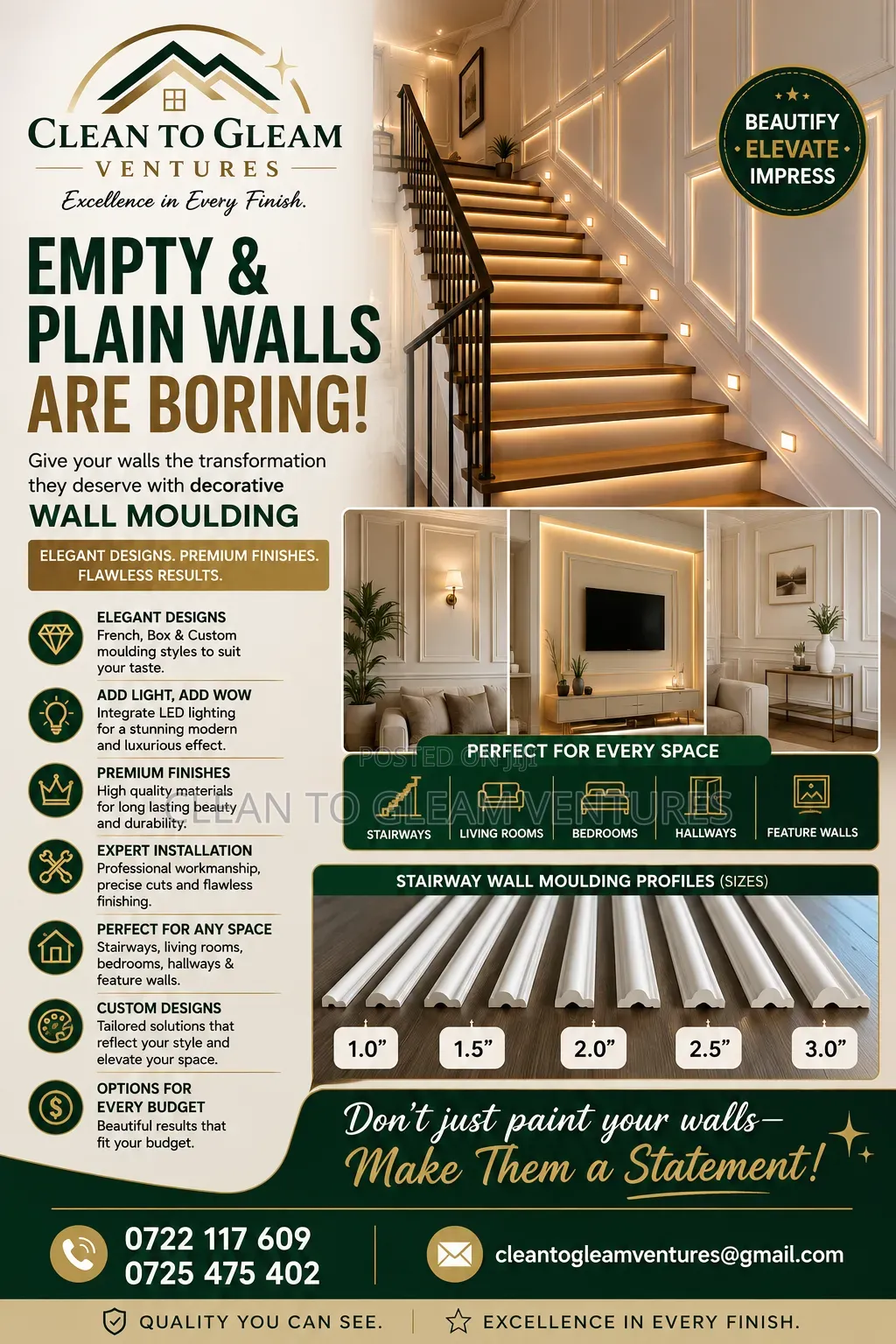 Supply of Wall to Wall Decorative Moulding French Moulding Weinscotin