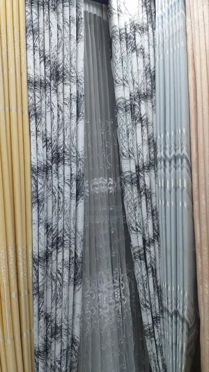 Blue Elegant Curtains and Green for Modern Dining