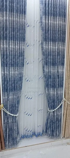Navy Blue Elegant Curtains and Sheers for Offices