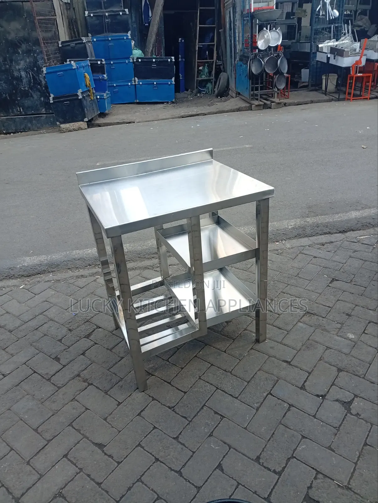 Pure Stainless Steel Worktop Table.