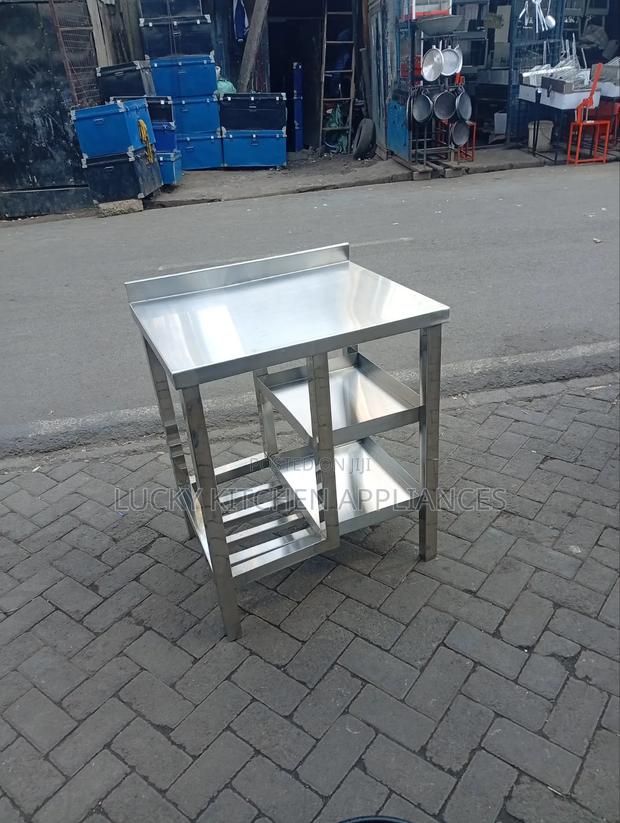 Pure Stainless Steel Worktop Table.