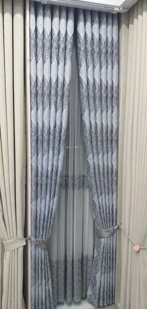 Grey Modern Curtains and Blige With Rings