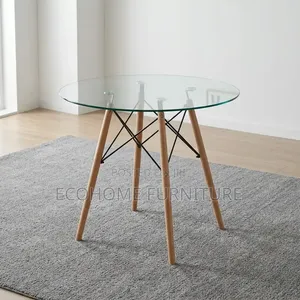 Round Glass Table Modern Office Meeting Conference Table