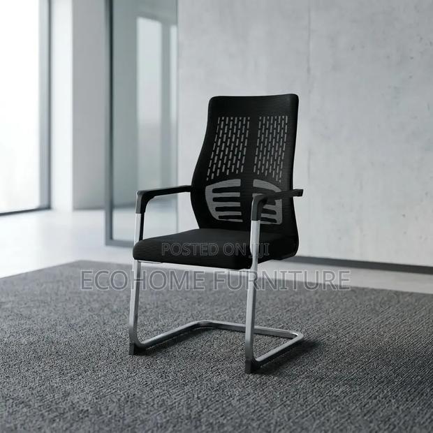Visitor Chair Mesh Office Conference Chair Chrome Frame - thumbnail 2