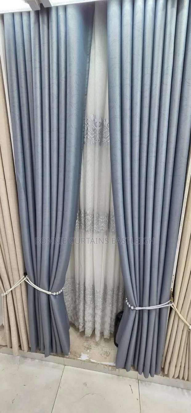 Brown and Grey Modern Curtains for Apartments - thumbnail 2