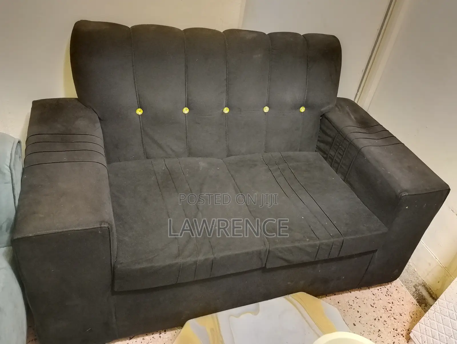Furniture Two Seater Black Seat