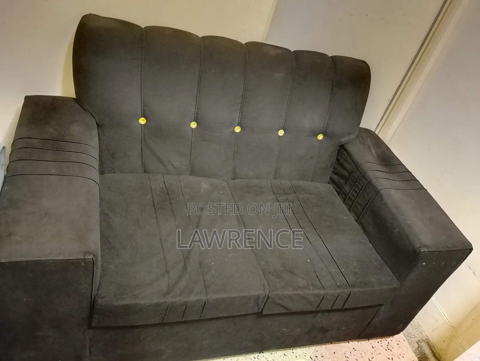 Furniture Two Seater Black Seat