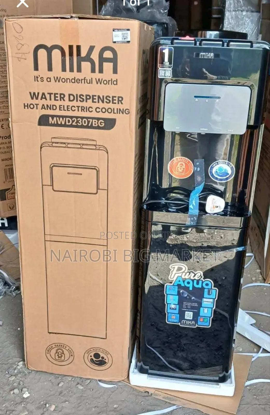 Mika MWD2307BG. 3 Taps; Hot, Normal, Electric Cooling Water Dispenser