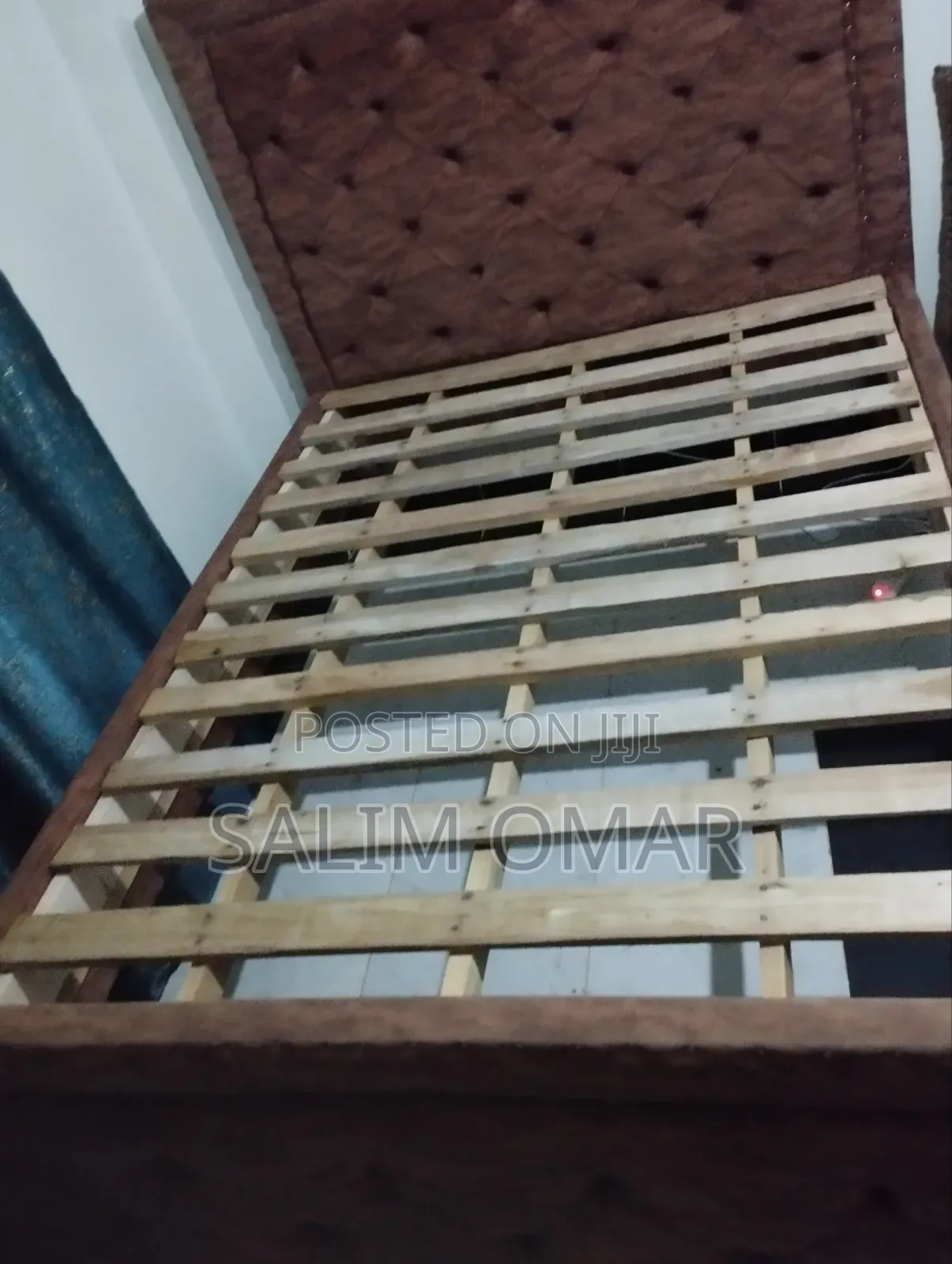 Gently Used 4.5x6 Coffee Brown Chester Bed Frame (Chuka)