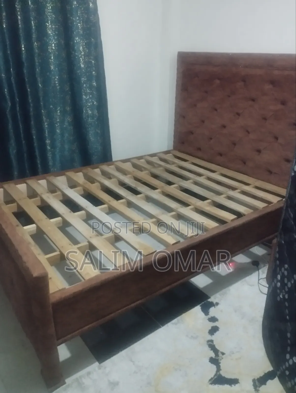 Gently Used 4.5x6 Coffee Brown Chester Bed Frame (Chuka)