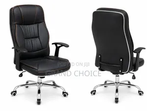 Black Leather High Back Ergonomic Swivel Chair
