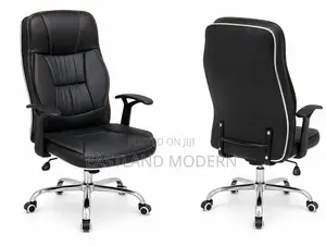 Black Leather High Back Ergonomic Swivel Chair
