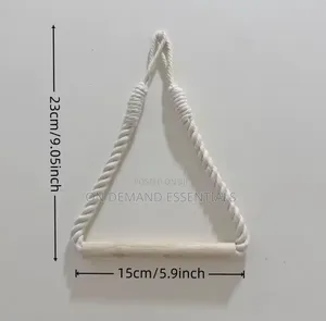 White Cotton Rope Wooden Rod Paper Holder