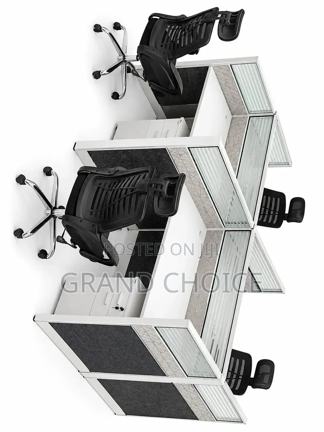 Modern 4- Way Workstation Desk With Privacy Partitions