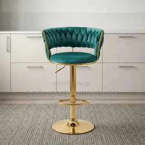 Bar Stool – Velvet Swivel Adjustable Kitchen Counter Chair