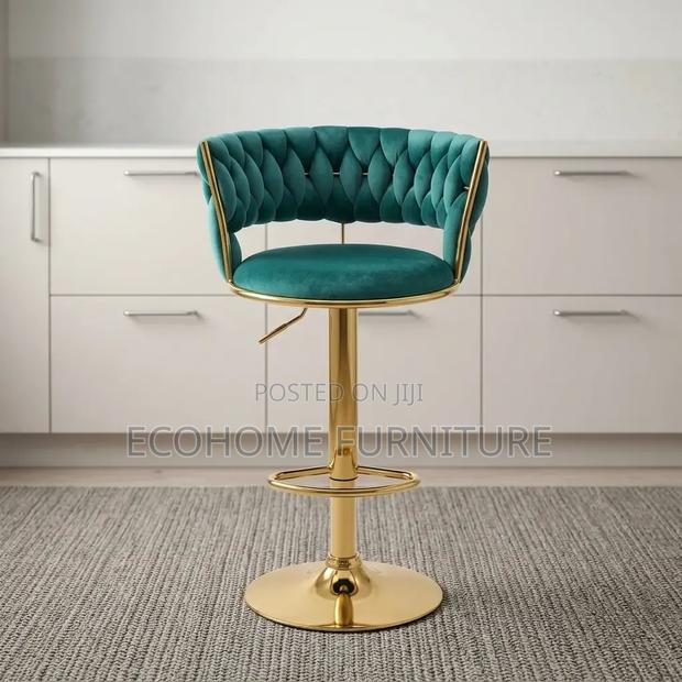 Bar Stool – Velvet Swivel Adjustable Kitchen Counter Chair