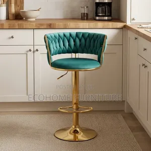 Bar Stool – Velvet Swivel Adjustable Kitchen Counter Chair