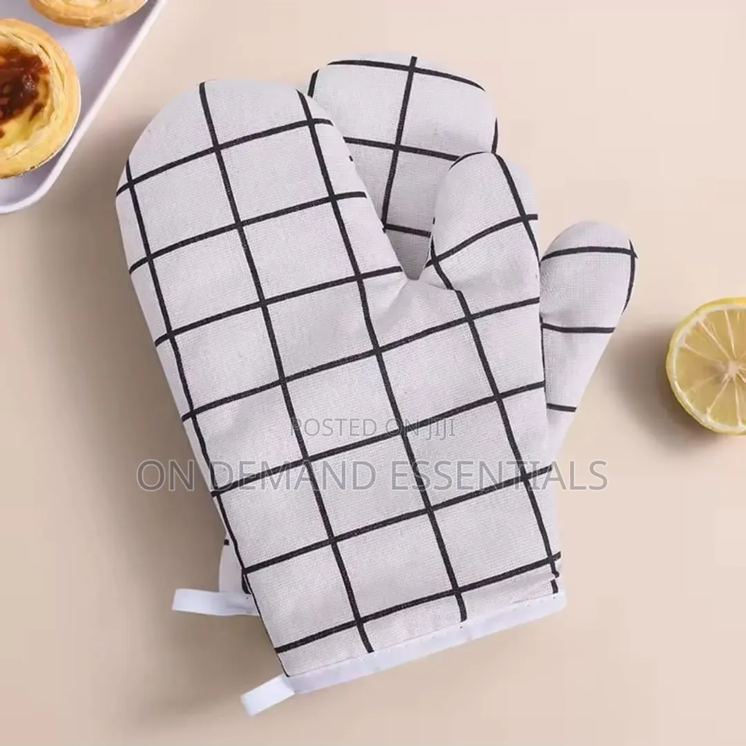 2pcs Cotton Linen Oven Gloves