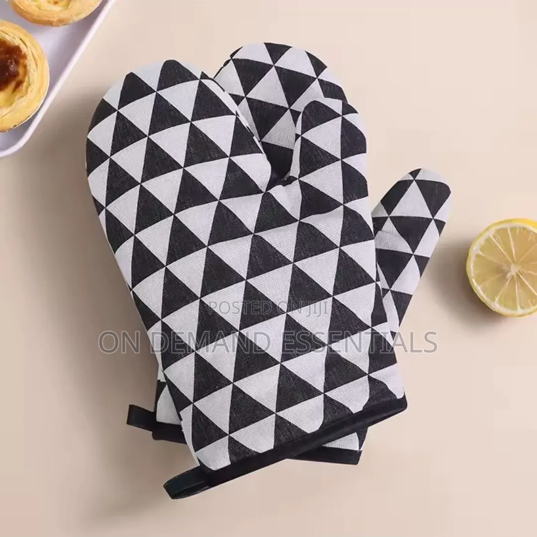 2pcs Cotton Linen Oven Gloves