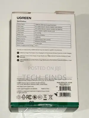 UGREEN 12000mAh 100W Fast Charging Power Bank - PB724