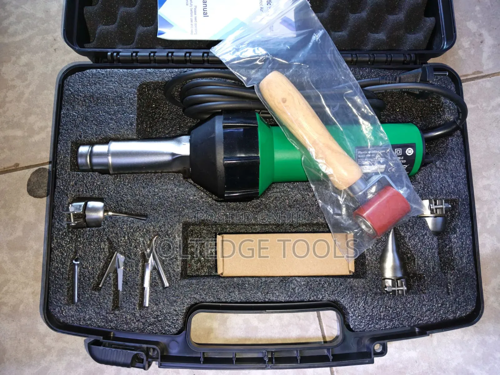 1600W PVC Plastic Hot Air Welding Torch Complete Kit