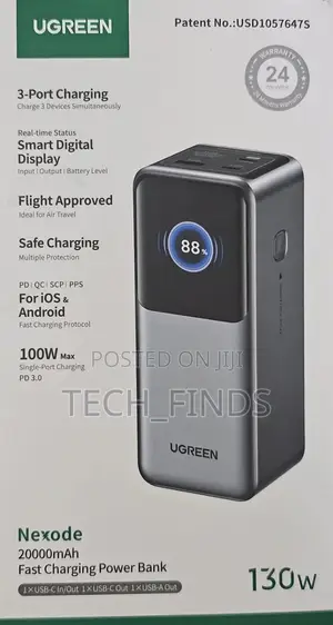 UGREEN 20000mAh 130W Fast Charging Power Bank - PB721
