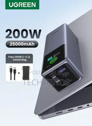 UGREEN 25000mAh 200W Fast Charging Power Bank - PB722