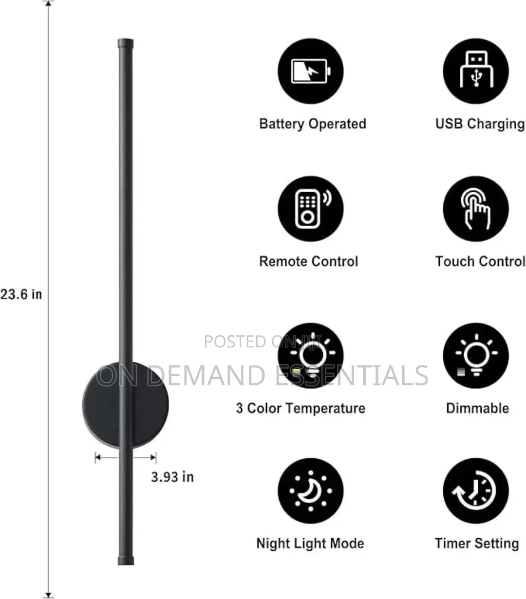 Modern Wireless LED Wall Sconce With Remote Control