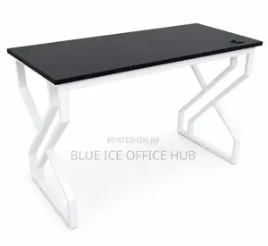 Modern Black White Office Desk With Cable Management