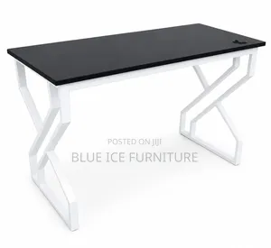Modern Black White Office Desk With Cable Management