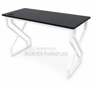 Modern Black White Office Desk With Cable Management