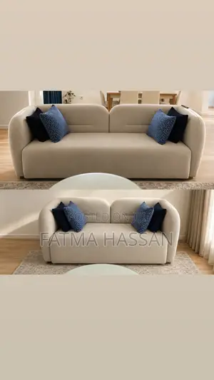 Elegant Cream 5-Seater Sofa Set – Excellent Condition