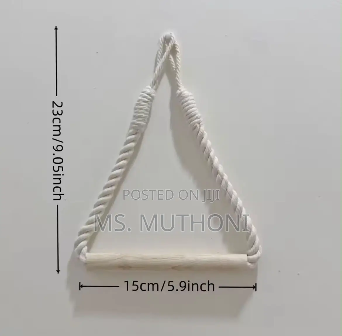 White Cotton Rope Wooden Rod Paper Holder