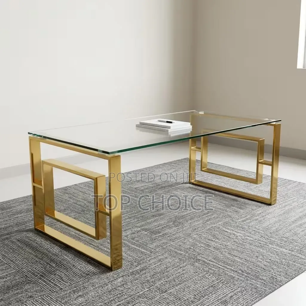 Glass Coffee Table With Gold Framework