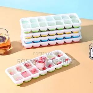 14 Holes Ice Cube Tray With Silicone Base Lid