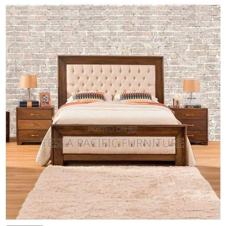 5by6 Hardwood Bed With Morket Inside and Painted Furnish