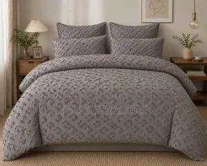 Luxury Tufted Wave Duvet Cover Set With Bedsheet