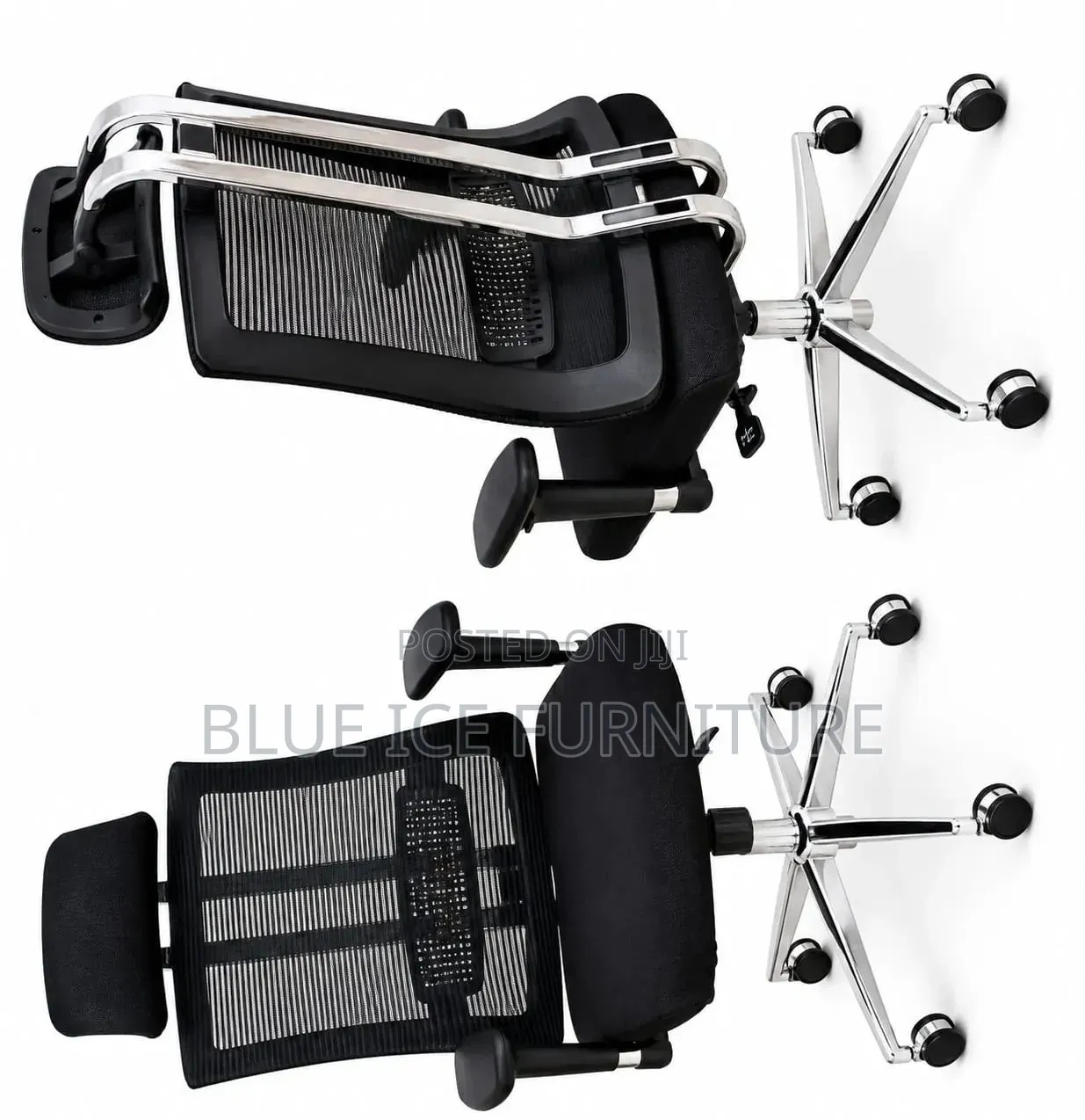 Black Ergonomic Mesh Office Chair With Adjustable Headrest Armrests