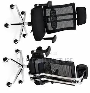 Black Ergonomic Mesh Office Chair With Adjustable Headrest Armrests