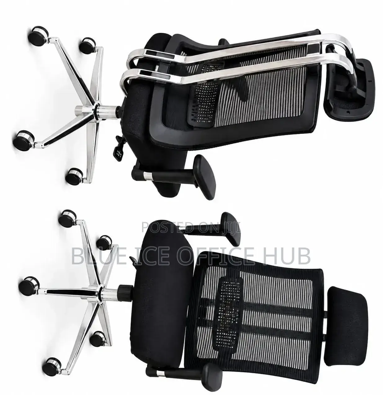 Black Ergonomic Mesh Office Chair With Adjustable Headrest Armrests
